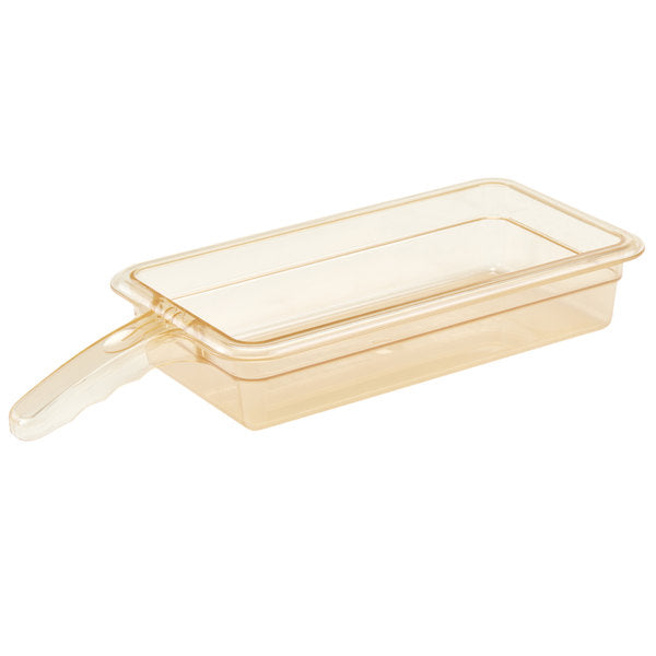 Cambro H-Pan™ 1/3 Size Amber High Heat Plastic Food Pan with Handle - 2 1/2" Deep