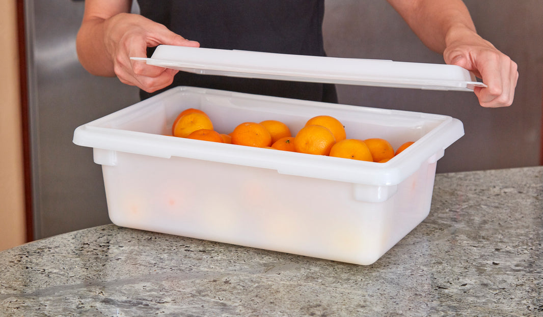 Cambro 18" x 26" x 12" White Poly Food Storage Box