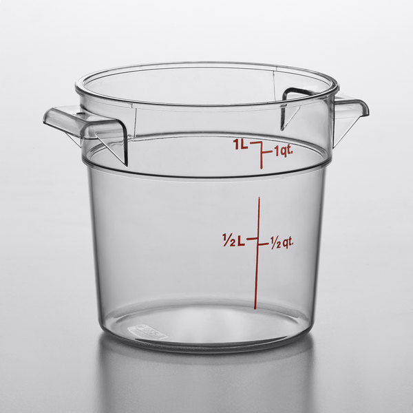 Cambro Camwear 1 Qt. Clear Round Food Storage Container