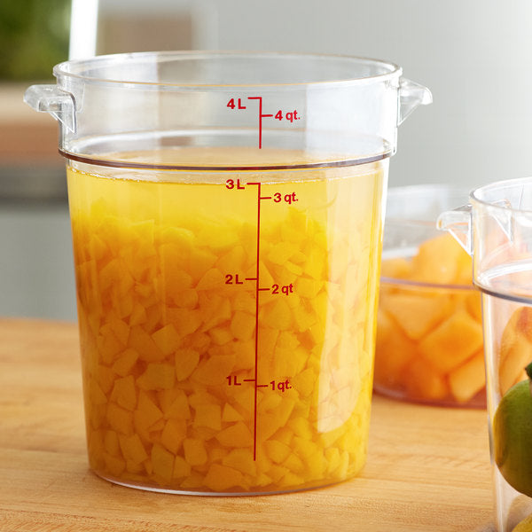Cambro Camwear 4 Qt. Clear Round Food Storage Container