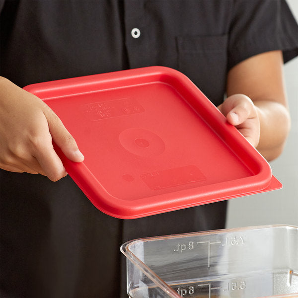 Cambro Winter Rose Square Polyethylene Lid for 6 Qt. and 8 Qt. Food Storage Containers