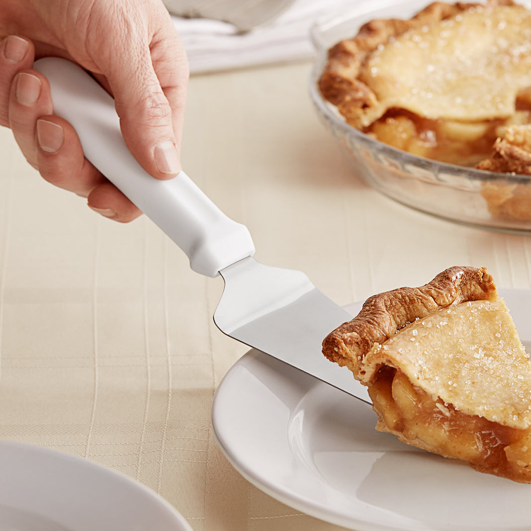 4-5/8″ x 2-3/8″ Blade Pie Server With White Polypropylene Handle - Winco