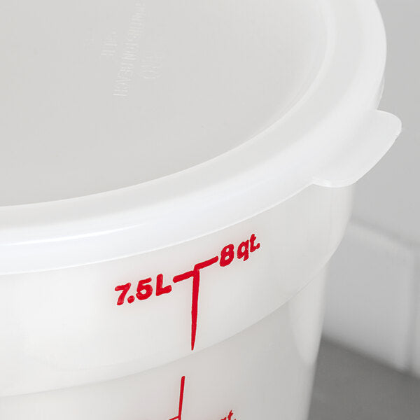 Cambro 6, 8 Qt. White Round Lid