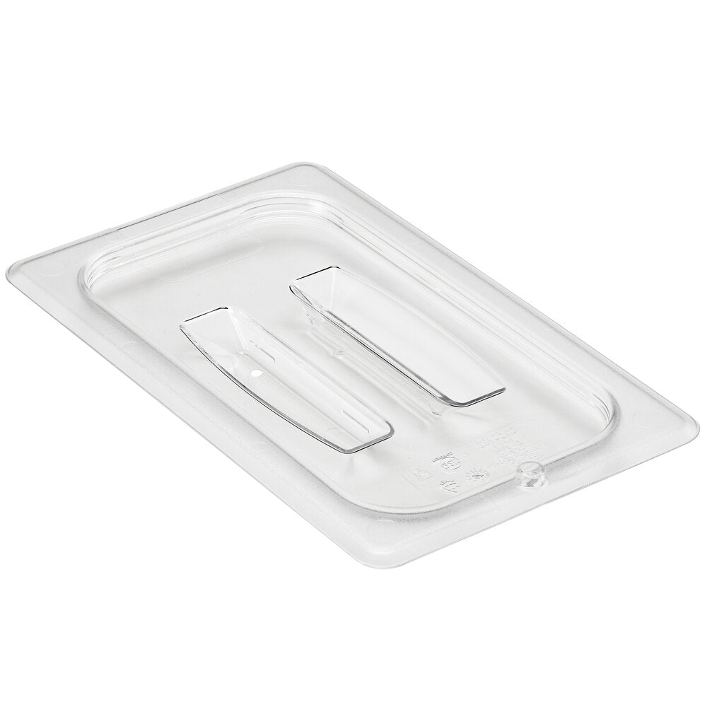 Cambro Camwear 1/4 Size Clear Polycarbonate Handled Lid