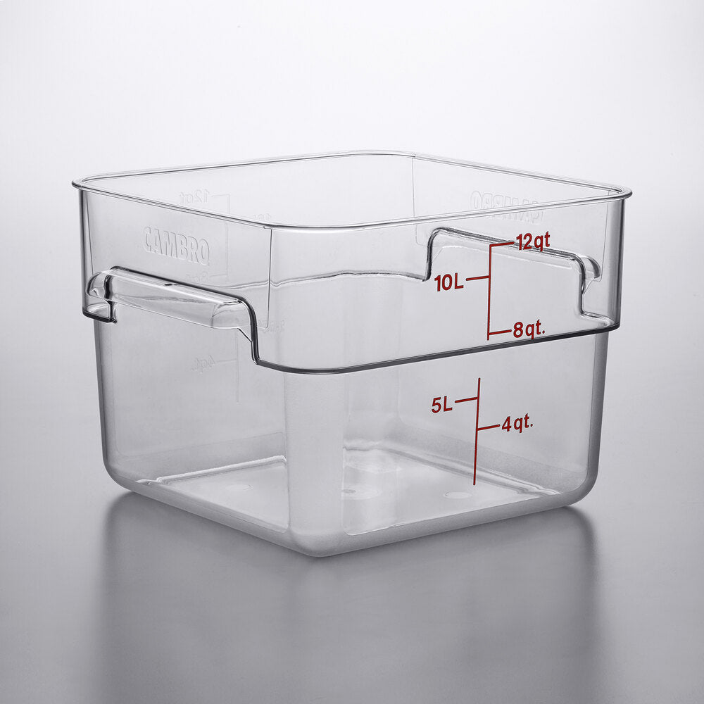 Cambro 12 Qt. Clear Square Polycarbonate Cannabis Storage Container