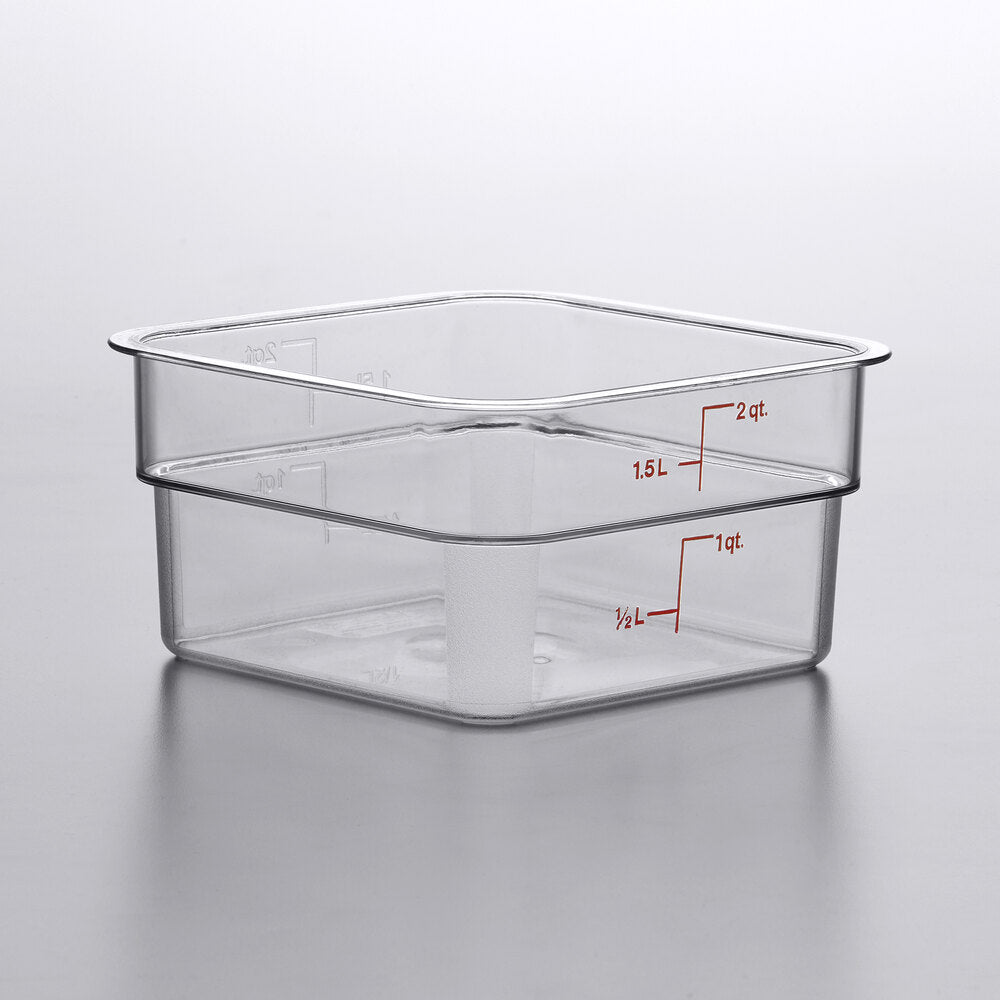 Cambro 2 Qt. Clear Square Polycarbonate Cannabis Storage Container