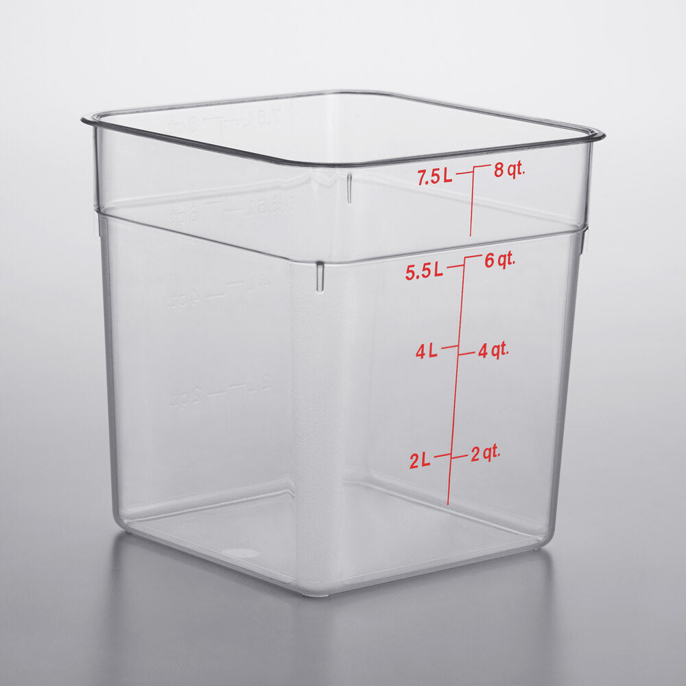 Cambro 8 Qt. Clear Square Polycarbonate Cannabis Storage Container