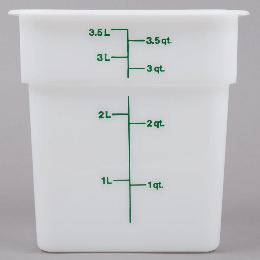 Cambro 4 Qt. White Square Cannabis Storage Container