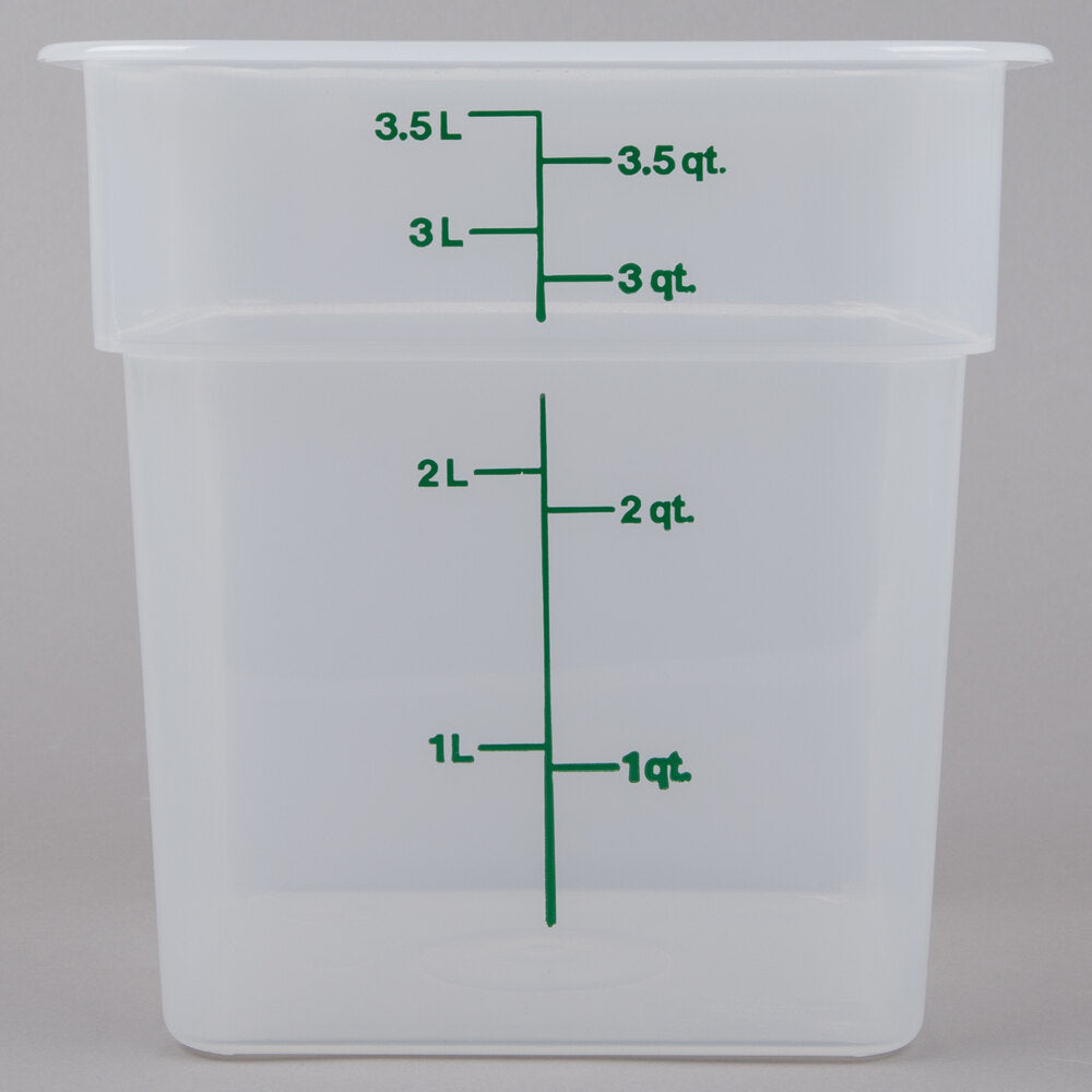 Cambro 4 Qt. Translucent Square Cannabis Storage Container