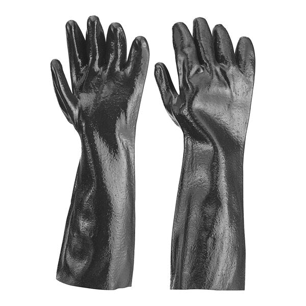 PVC Black One Size Fits Most 18"Gloves with Jersey Lining