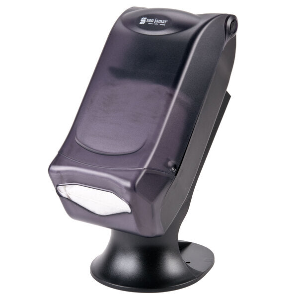 San Jamar H5005STBK Fullfold Venue Stand Mount Napkin Dispenser with Control Face - Black Pearl