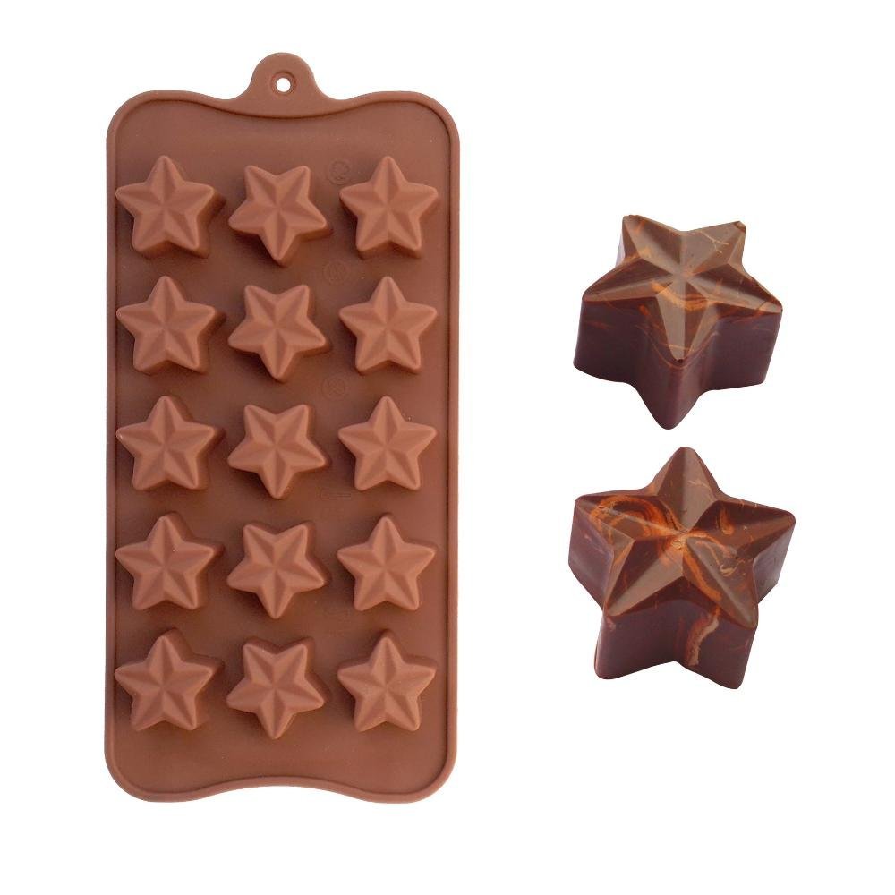 FANTASY STAR SHAPE SILICONE CHOCOLATE CANDY MOULD 15 CUP