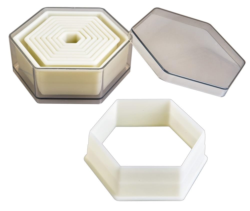 SET OF PASTRY CUTTERS "HEXAGON, PLAIN" 9 PIECES