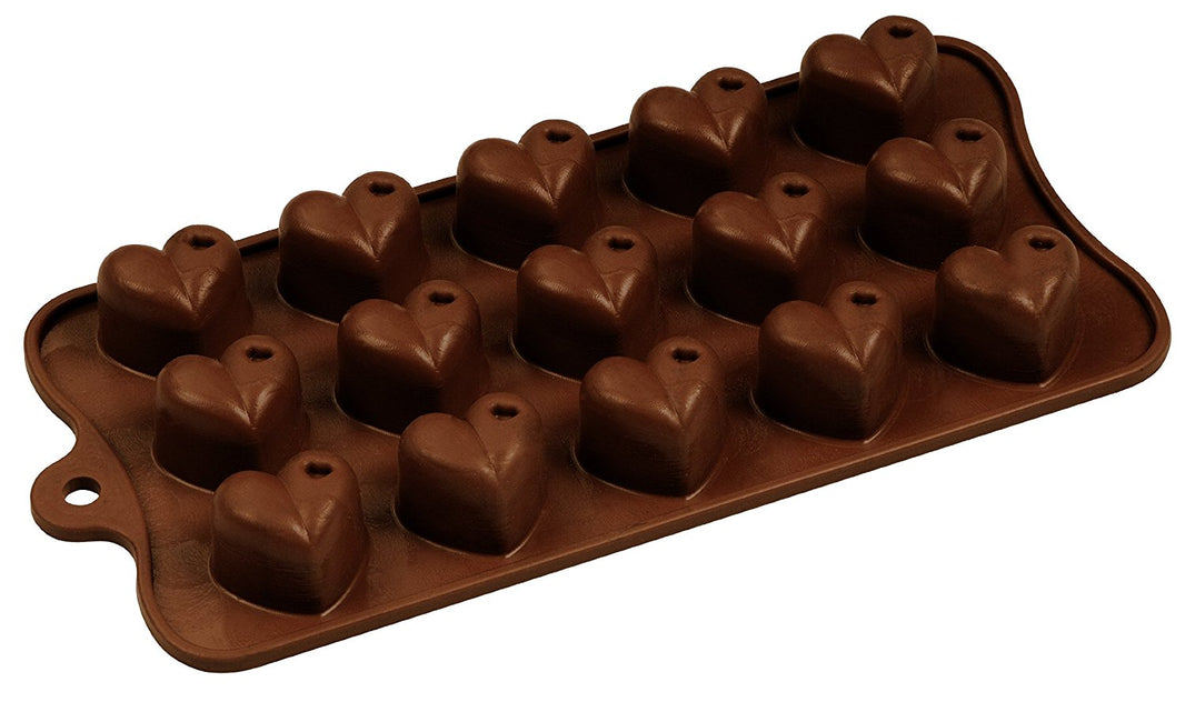 MONAMOUR/HEART SHAPE SILICONE CHOCOLATE CANDY MOULD 15 CUP