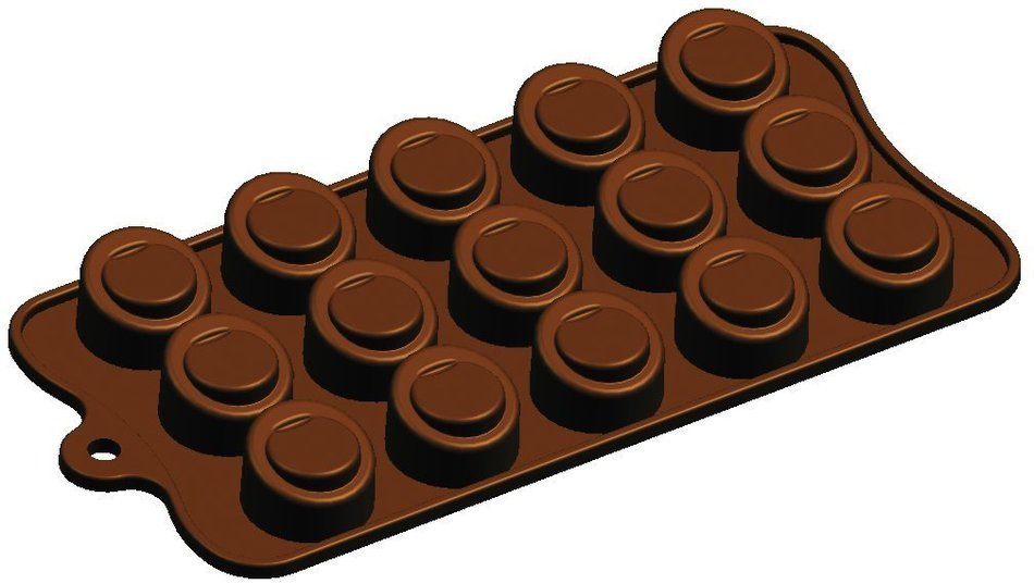 SLOPED CYLINDER SILICONE CHOCOLATE CANDY MOULD 15 CUP