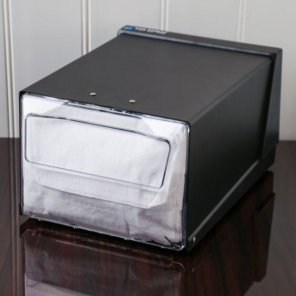 Fullfold Countertop Napkin Dispenser - Clear Face with Black Body