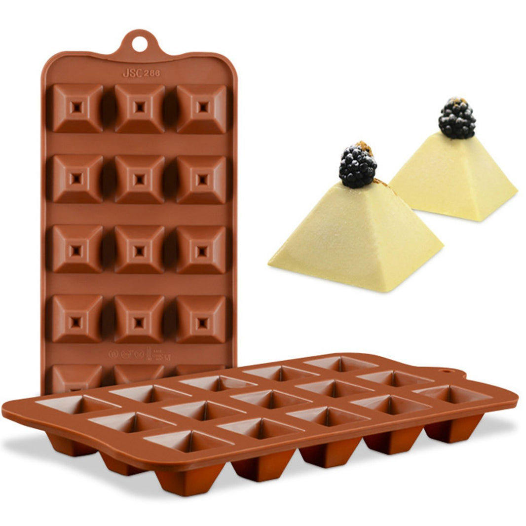 PYRAMID SHAPE SILICONE CHOCOLATE CANDY MOULD 15 CUP