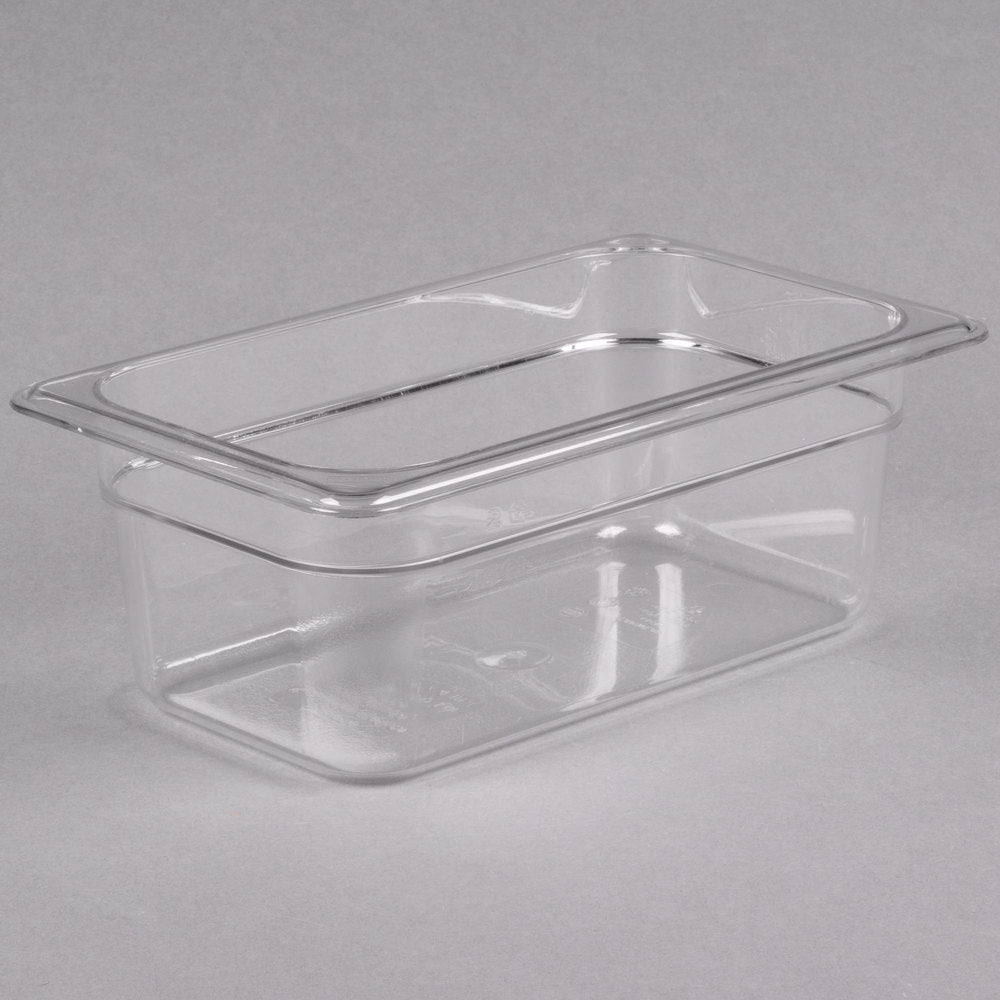 Cambro  Camwear 1/4 Size Clear Polycarbonate Food Pan - 4" Deep