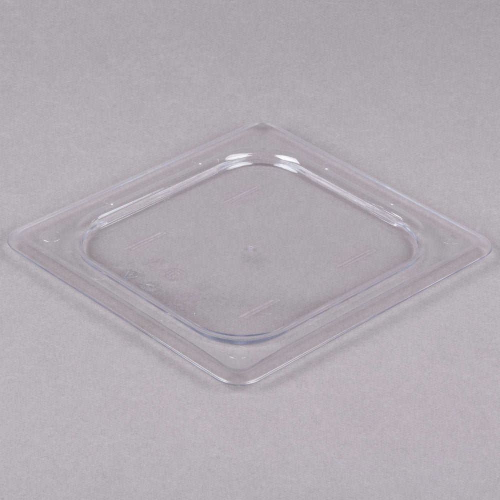 Cambro Camwear 1/6 Size Clear Polycarbonate Flat Lid