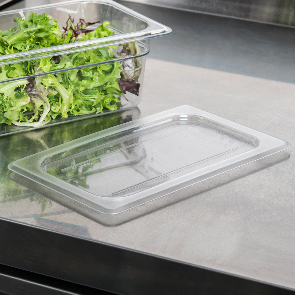 Cambro  Camwear 1/4 Size Clear Polycarbonate Flat Lid