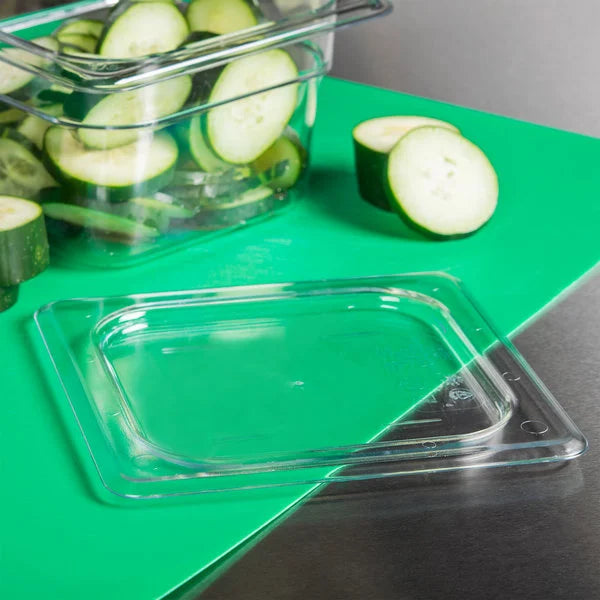 Cambro Camwear 1/6 Size Clear Polycarbonate Flat Lid