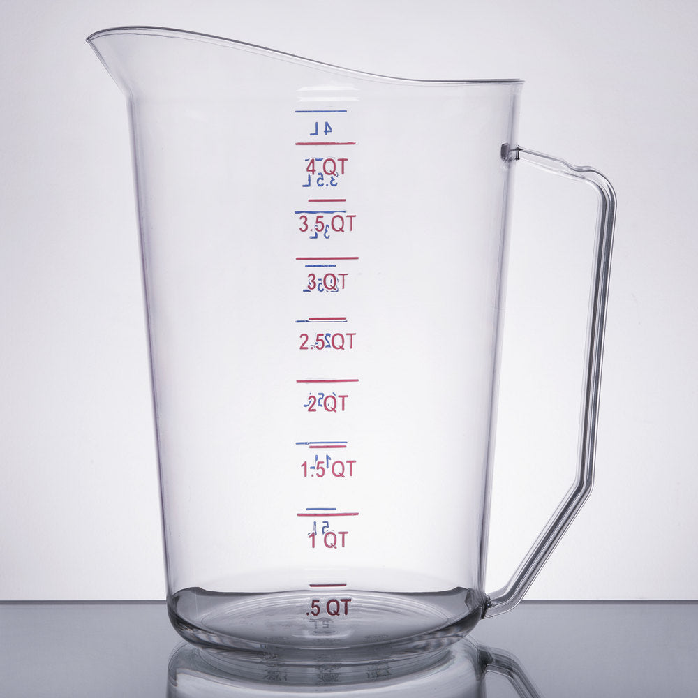 Cambro Camwear 4 Qt. Clear Polycarbonate Measuring Cup