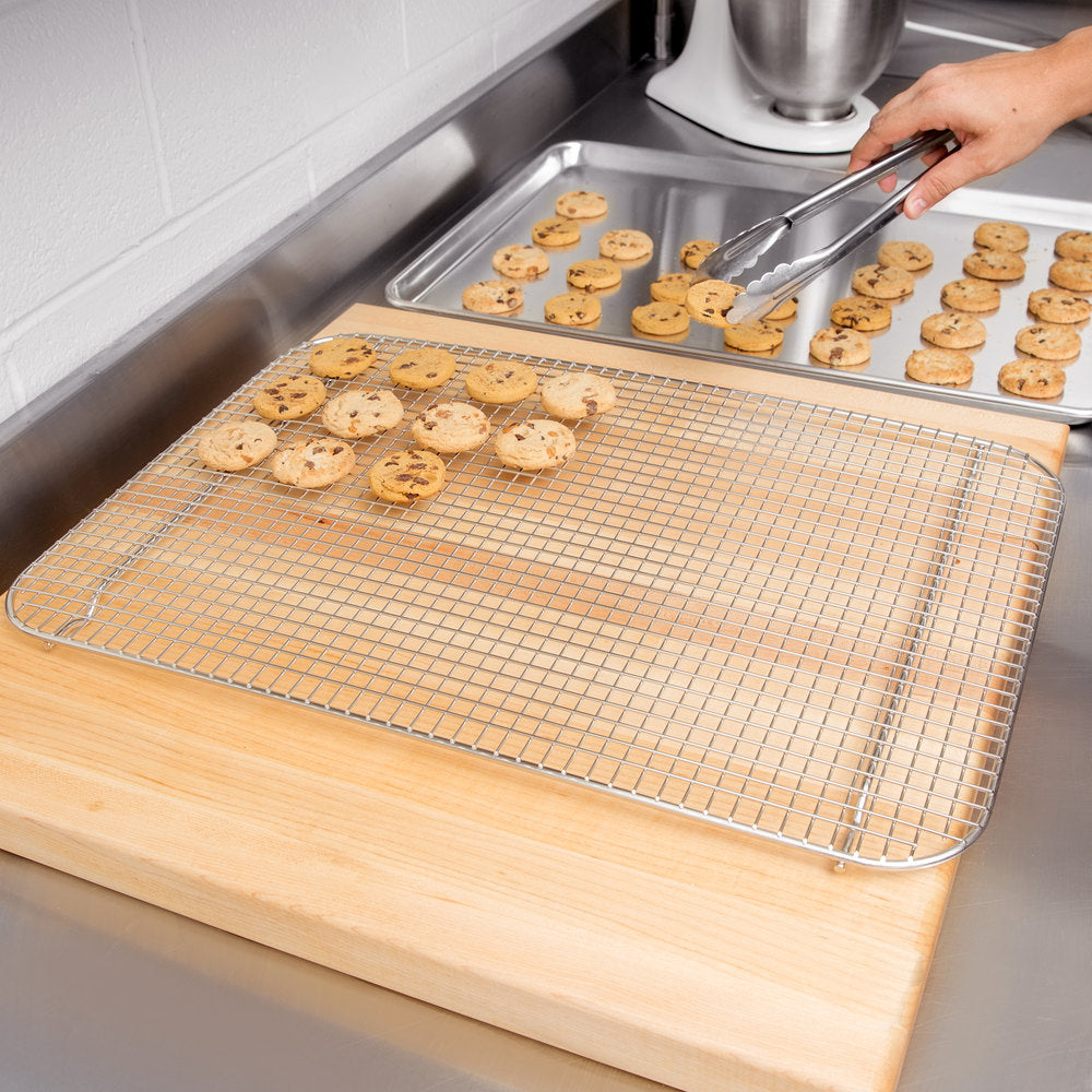 Vollrath Super Pan V 16 1/2" x 24" Footed Stainless Steel Cooling Rack for Full Size Sheet Pan