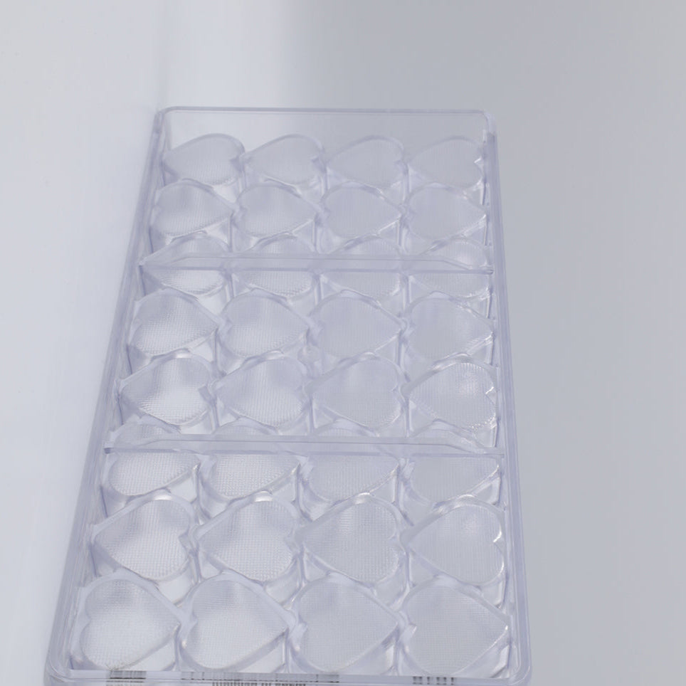VALENTINE HEART CHECKERED PC CHOCOLATE MOLD - 32PCS/6G