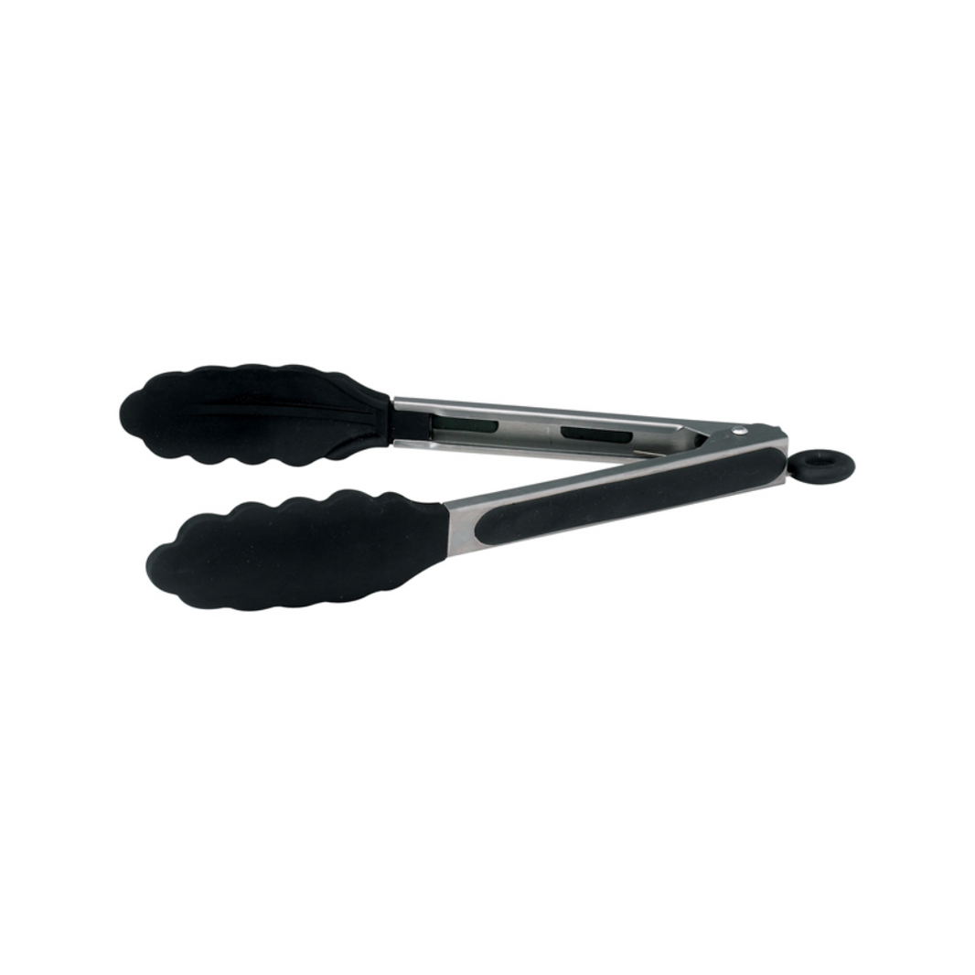 Stainless Steel Silicone Grip Utility Tongs with Lock Clip - Winco