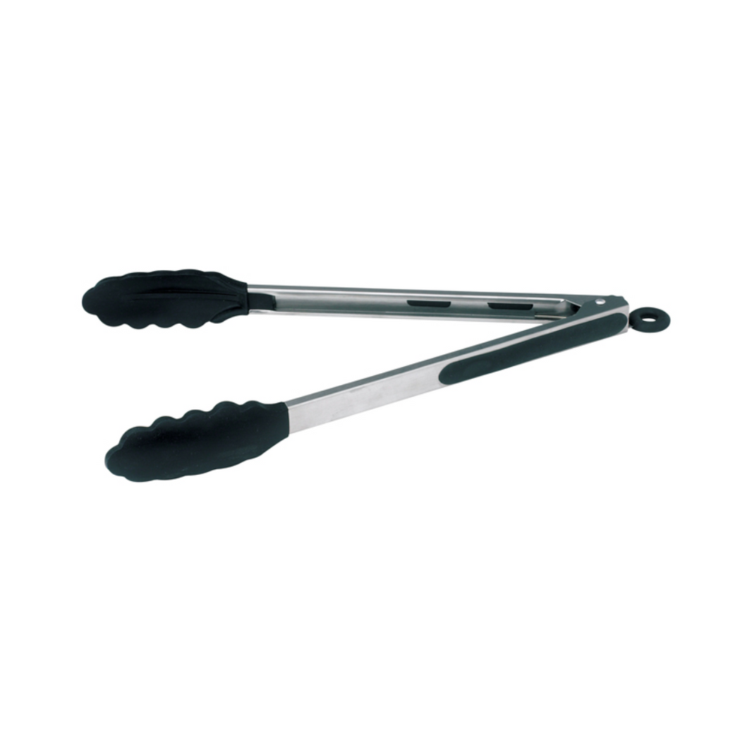Stainless Steel Silicone Grip Utility Tongs with Lock Clip - Winco