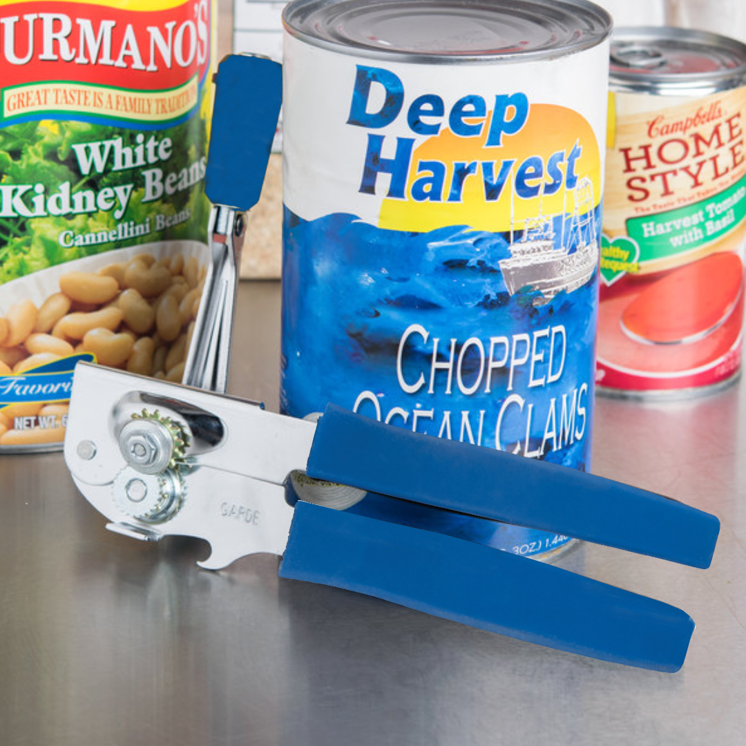 Winco CO-902 Twist & Out Chrome-Plated Can Opener - 8-3/4 Inch Long With Soft Grip Crank Handle - View #6