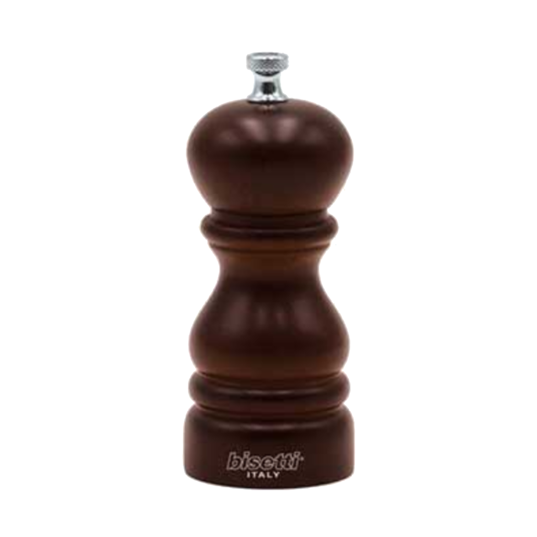 Rome Salt And Pepper Mill in Walnut Stained Wood 13 cm - Bisetti