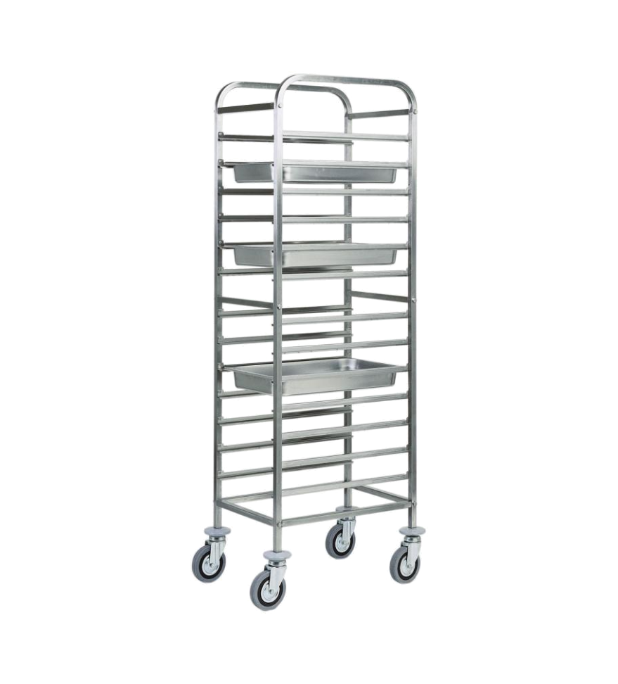 KNICER Stainless Steel Trolley for Serving, GN 2/1
