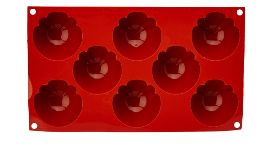 HALF-SPHERE STRIPED -SILICONE BAKING MOULD - 8 CUPS