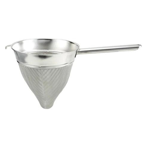 Hollow Handle Stainless Steel Bouillon Strainer with Extra Fine Mesh - 8"