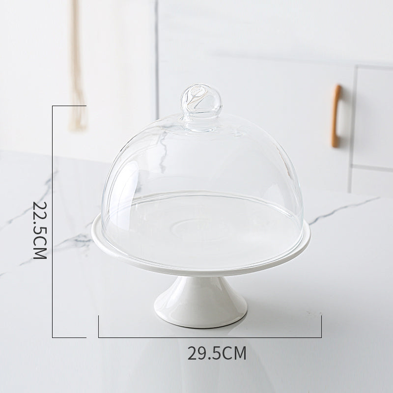 Knicer Cake Stand With Glass Cover - Cake Dome