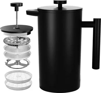 #304 STAINLESS STEEL FRENCH PRESS  12 OZ 350ML - 27 OZ 800 ML -32 0Z 1000 ML - BLACK