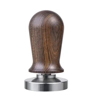 "ELASTIC TAMPER, 58MM WOOD HANDEL STAINLESS STEEL BASE"