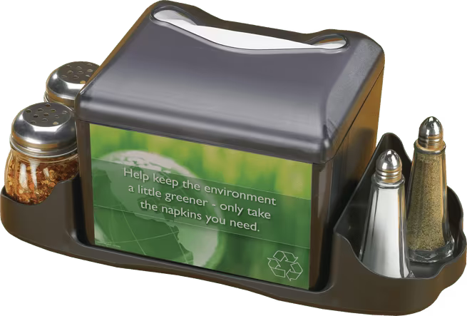 Venue® Tabletop Napkin Dispenser, Fullfold, 200 Napkins, Black