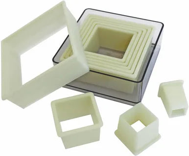 SET OF PASTRY CUTTERS "SQUARE, PLAIN" 9 PIECES