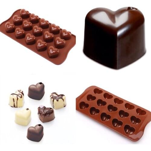 MONAMOUR/HEART SHAPE SILICONE CHOCOLATE CANDY MOULD 15 CUP