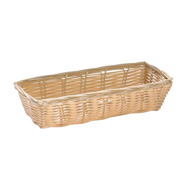 Handwoven Beige Rectangular Polypropylene Basket / Tablecraft