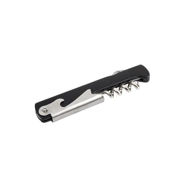 Wine Key Corkscrew, Black Plastic Handle / Tablecraft