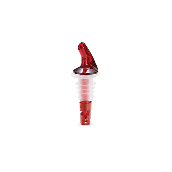 1 oz. Red Spout / Red Tail Measured Liquor Pourer without Collar - 12/Pack / Tablecraft