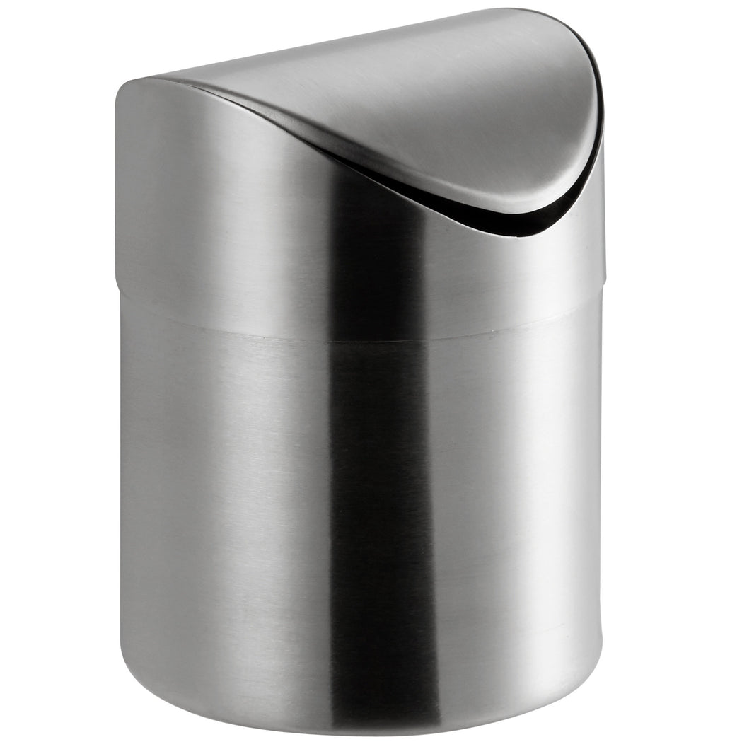 4-3/4″ x 6″ Stainless Steel Mini Swing-Lid Waste Can - Winco