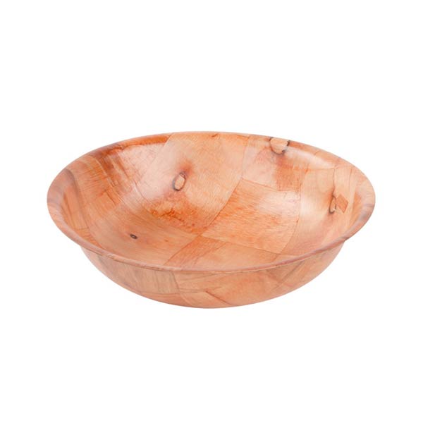 6" Woven Wood Salad Bowl, Mahogany / Tablecraft