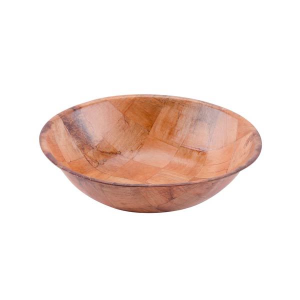 7" Woven Wood Salad Bowl, Mahogany / Tablecraft