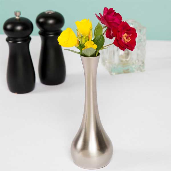 7" Metal Tear Drop Bud Vase / Tablecraft