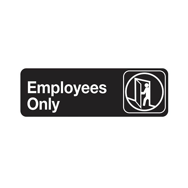 Employees Only - Black and White, 9" x 3" / Tablecraft