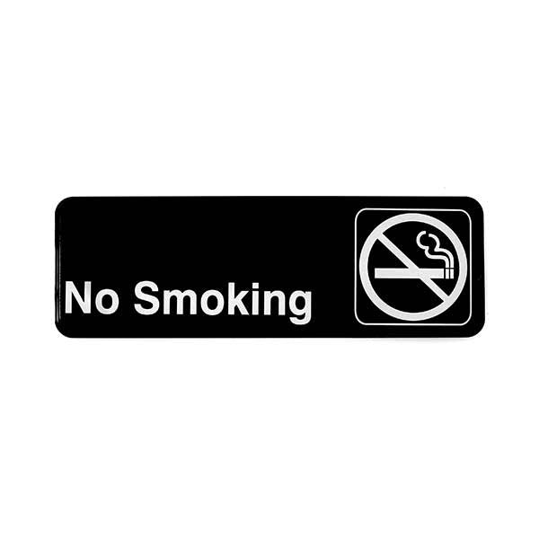 Plastic 9" x 3" No Smoking Sign / Tablecraft